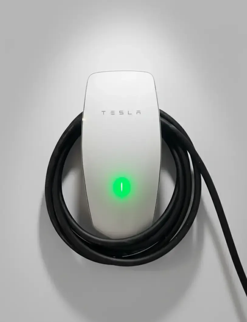 Tesla Wall Connector installed in a garage in Fife, WA